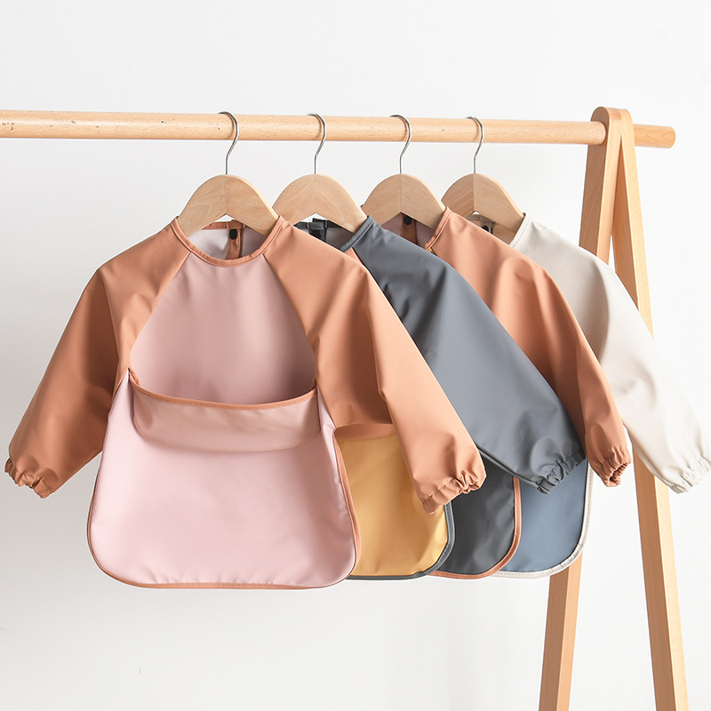 Bib Long Sleeve - Kinderbaby PU-slabbetjes met lange mouwen Kinderen
