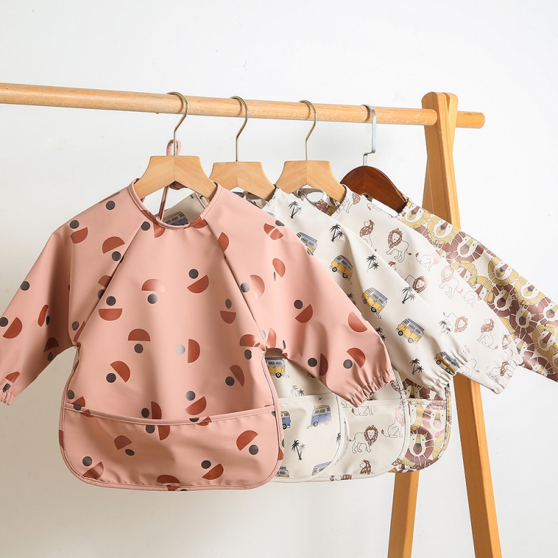 Bib Long Sleeve - PU-omkeerbaar slabbetje met lange mouwen voor