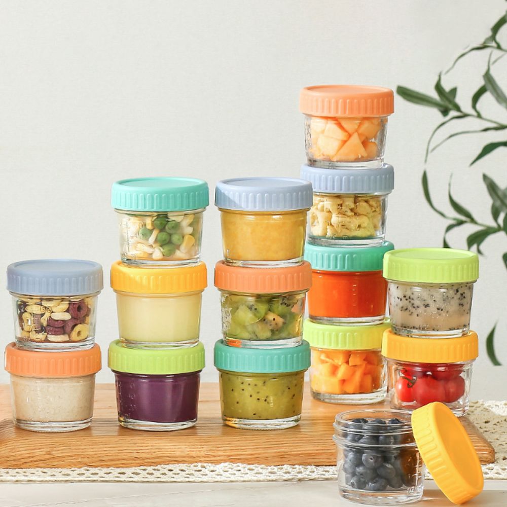 Baby Food Jars - 6 stuks glazen babyvoedingpot herbruikbaar met