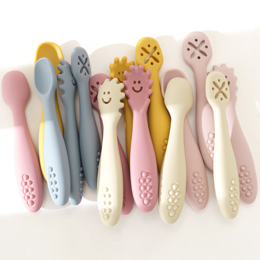 Baby Food Utensils Set - 3PCS Schattige Baby Leren Lepels Gebruiksvoorwerpen