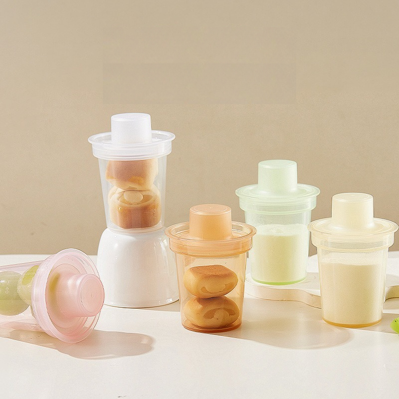 Baby Food Recipes - Draagbare babymelkpoederdispenser, lek- en vochtbestendig, reisportiebox,