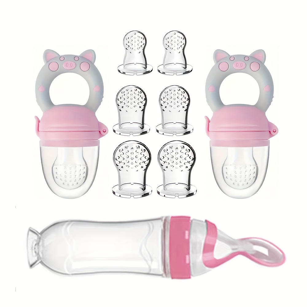 Baby Food Jars - 9 stuks voedingsbestek: 1 siliconen zuigfles