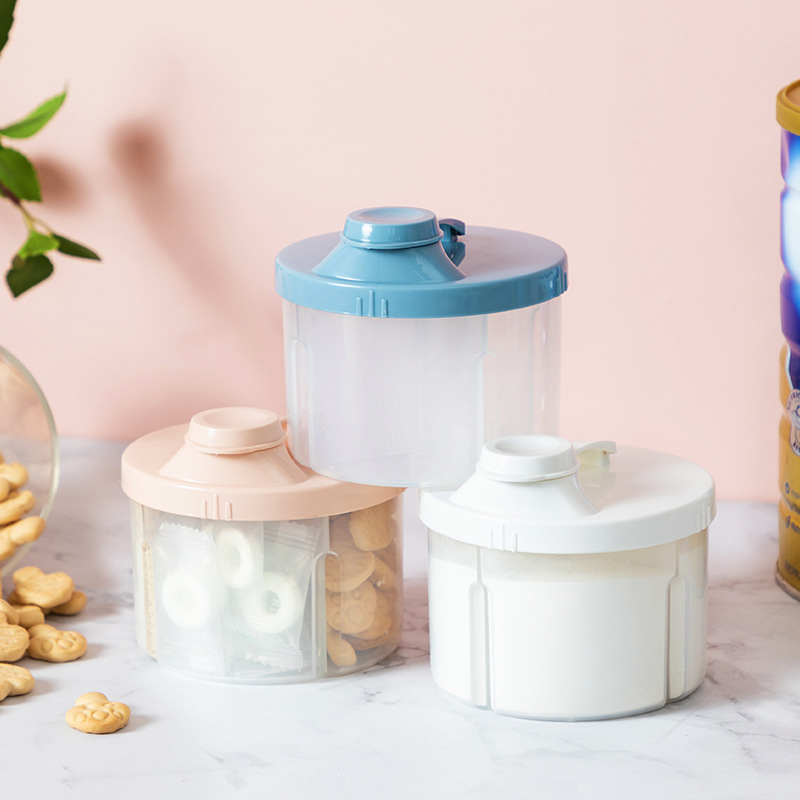 Baby Food Glass Jar - 1 st draagbare vierlaagse melkpoederdoos, melkpoedercontainer,