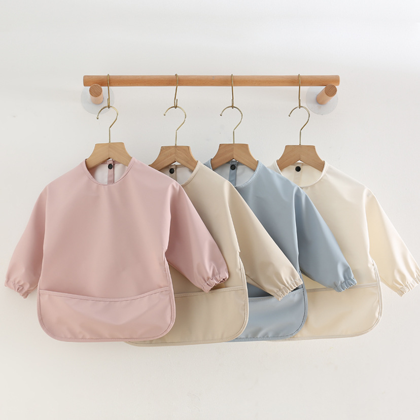 Effen kleur babyvoeding slabbe - Bib Long Sleeve recensie en prijs